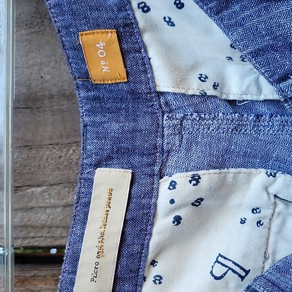 Pilcro Linen Wide Straight Leg Pants Blue Size 4 - Picture 11 of 16